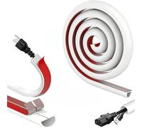White Trunking for Cables, 3M Wire Trunking Semicircular Flexible and Bendable at Will, 10×15mm Cable Trunkings Self Adhesive for Walls or Floors in Homes and Offices