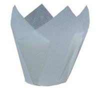White Tulip Cupcake/Muffin Wraps - Pack of 50