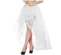 White Tulle Skirt Women - Long, Pleated, A Line, Gothic, Swing, Mesh, Layered, Floral, Renaissance, High Low, Tutu, Party, Dance, Halloween, Maxi Skirts