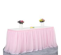 White Tulle Table Skirt Tutu Lace Chiffon Mesh Table Skirt For Rectangular Or Round Table For Wedding Birthday Parties Decoration Blue
