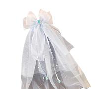 White Tulle Veil Barrette For Catholic Girls First Holy Communion Adjustable Clip 3D Bow Easter Headwear Accessories