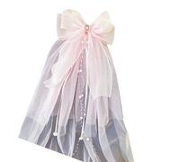 White Tulle Veil Barrette For Catholic Holy Communion Adjustable Clip Bow Easter Headwear Accessories