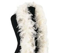 White Turkey Feather Boa 100g Thick Luxury Scarf Shawl Fancy Dress