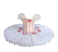 White Tutu Dress, Kids Competition Tutu Ballet Dance Dress Swan Lake Ballerina Pancake Tutu Girl Dance Costume,White,120