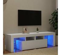 vidaXL TV Cabinet with LED Lights White HiFi Stand Desk TV Unit Hifi Cabinet