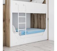White Twin Bed Bunk Ladder for Campervan, 45"/51"/55"/59"/63" Tall Bed Safety Side Climb Replacement Ladder 3/4/5 Step Bunk Bed Ladder Multi-Purpose Loft Straight Ladders(160cm/63i
