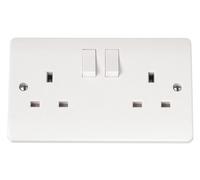 Click Mode CMA036 White Moulded 13A 2 Gang DP Switched Socket Outlet