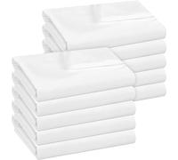 White Twin Flat Sheets Only - 10 Pack Top Sheets Bulk - Soft Brushed Microfiber - Bedding Essentials- Wrinkle & Stain Resistant for Hospital, Massage Table, Hotel, Home, Travel (66x96")