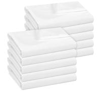White Twin Flat Sheets Only - 10 Pack Top Sheets Bulk - Soft Brushed Microfiber - Bedding Essentials- Wrinkle & Stain Resistant for Hospital, Massage Table, Hotel, Airbnbs, Home, Travel (66"x96")