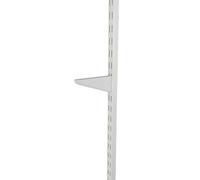 White Twin Slot Bracket (120mm) - Compact Adjustable Shelf Support for Wood, MDF, or Steel Shelves, Durable Antimicrobial Finish, Single Bracket Only