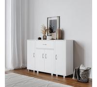 Urbn-Living Urbnliving Height 80Cm Two Side Cabinets Wooden Free Standing Side Corner Cabinet White Colour Cupboard Hallway Living Room Storag