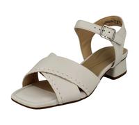 (White, UK 6.5) Ladies Clarks Square Toe Sandals - Serina 35 Cross