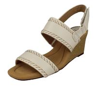 Clarks Ladies Clarks Wedge Sandals Kyarra Rose - White - UK 6.5
