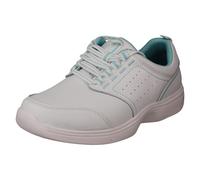 Padders Bobbie Extra Wide 3E/4E Fitting Trainers for Women | Ladies Leather Shoes with Lace-up Design and Removable Footbed | Women's Shoes for Casual and Everyday Wear White