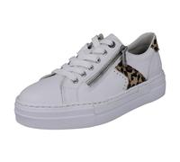 (White, UK 6) Ladies Rieker Leather Leopard Print Trainers N4924