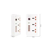 (White, UK Plug) Universal Smart Timer Switch Socket Plug 5 USB Port Charging Power Outlet