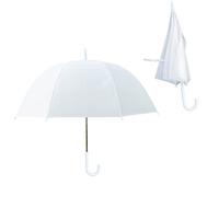 White Umbrella Bubble Rain Brolly Wedding Fashion Bridesmaid Bridal Birdcage Dome Hook Handle Crook Folding Polyester Large Parasol Spike Stick Walking Ladies Mens Unisex