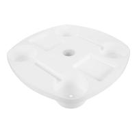 White Umbrella Table Tray 37x37x5.2 cm with Cup Holder & Snack Compartment Plastic Base for Outdoor Use Perfect for Beach Pool & Camping