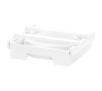 White Under Cabinet Paper Plate Dispenser, 9-Inch Wood Holder for Kitchen, Hanging Disposable Plate Organizer, Cake Plate Storage Rack, No Drill Installation, 11.6 x 10.6 x 2.8 in (29.5 x 27 x 7.2 cm)
