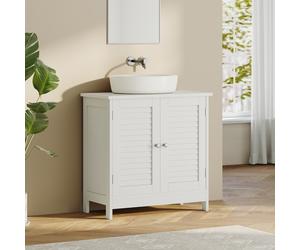 White Under Sink Storage Cabinet with Shelf