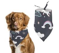 White Uni-corn Jumping in The Night Sky Dog Bandanas Puppy Cat Kerchief Scarf Pet Triangle Bandana for Christmas
