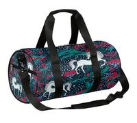 White Unicorn Horse Sports Gym Bag Duffel Bags Workout Lightweight Shoulder Weekender Bag Travel Duffel Bag for Men Women(Colorful Horse), White Unicorn Horse, 17.6(L) x 9(W) x 9(H) inch