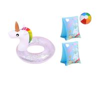 White Unicorn Pool Floats for Kids,Unicorn Rubber Rings for Girls 3-8 Years,Swimming Pool Float Toy Inflatable Swimming Ring for Summer Pool Water Party