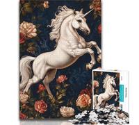 White Unicorn Puzzles 1000 Pieces for Adults,Challenging To Complete But Fun And Humorous Educational Game for Birthday (38x26cm)