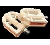 WHITE UNION 9/16” RESIN ROUNDED PEDALS IDEAL FOR LADIES CYCLES & 24" WHEELS