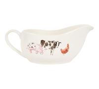 White Unique and Adorable Daisy Farm Gravy Boat Showcases Cute Farm Animal Design Dishwasher and Microwave Safe Enhances Your Dining Table Decor -N2