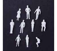 White Unpainted Model Figures in a Pack of 50, Perfect for Architectural Projects and Scene Decoration at Home
