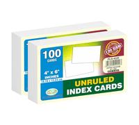 White Unruled Index Cards 130gsm Paper A6 Revision Cards Unlined Flash Cards 4 X 6 Inches/10.16 X 15.24cm Note Cards Record Cards for Quick Notes, Labelling, School Learning Memo Office (Pack of 200)