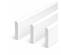 White uPVC D-Mould Trim 45mm x 1m, Rigid Plastic Finishing Strip for Skirting, Fascia, Window Sills & Door Frames (3)