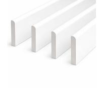 White uPVC D-Mould Trim 45mm x 1m, Rigid Plastic Finishing Strip for Skirting, Fascia, Window Sills & Door Frames (4)