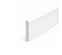 White uPVC D-Mould Trim 45mm x 1m, Rigid Plastic Finishing Strip for Skirting, Fascia, Window Sills & Door Frames
