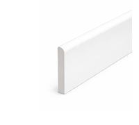White uPVC D-Mould Trim 65mm x 1m, Rigid Plastic Finishing Strip for Skirting, Fascia, Window Sills & Door Frames