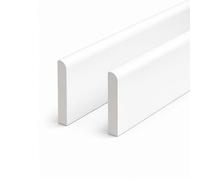 White uPVC D-Mould Trim 65mm x 1m, Rigid Plastic Finishing Strip for Skirting, Fascia, Window Sills & Door Frames (2)
