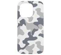White Urban Camo Design | Modern Gray Military Allover Look Case for iPhone 15 Pro