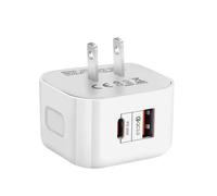 (white, US) European version PD charger 20 w quick charge head Type C + USB double presented for apple filling the gauge ul European rules