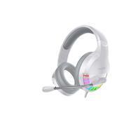 (White) USB 3.5mm AUX Wired Gaming Headset Over-Ear Surround Bass HD Voice Low Loss RGB Light Headphone With Mic