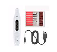 (White) USB Portable Electric Nail Polisher Pen Nail Manicure Sharpener Nail Drill Machine