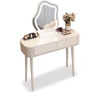 White Vanity Table with Lighting - Kids Makeup Desk Set with Play Features | Quick Setup Wooden Dresser with Drawers & Storage for Girls | Fun and Stylish Playtime Furniture