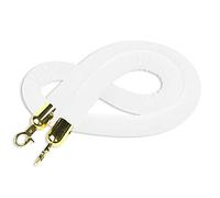 White Velvet Rope Ber with Soft Foam Core, 2m/79inch/6.6ft, ap Closure for Queue ment, Crowd Control, Ele Event Stanch, and
