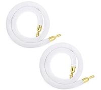White Velvet Rope Bers - 2-Pack, 1.8m with Hoo for VIP Areas, Events & Grand Openings, & Crowd Control Solut