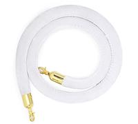 White Velvet Rope with Silver Plated Hooks - Thick 5ft Crowd Control Barrier for Stanchion Posts Queue Management Event Carpet Safety Premium Quality Rope Safe Ber.