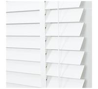White Venetian Blinds 50mm Wooden Slats Solid Wood Horizontal Window Shades 80x80cm/31.5x31.5in Elegant Indoor Shutters for Windows & Doors