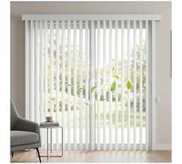 White Vertical Blinds, 3.5" Slats, Blackout Shades, Privacy Vertical Curtain for Home Office Large Windows, Light-Filtering Fabric Window Blind for Home or Office(53.1x96.5in/135x245cm)