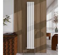 White Vertical Designer Radiator - 1800×272mm Single Panel Flat - Modern Central Heating Bathroom Radiator