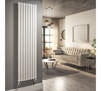 White Vertical Smart Electric Radiator with Wi-Fi Thermostat - 2400W - H1800xW472mm - Bathroom Safe