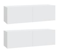 vidaXL Wall TV Cabinets 2 pcs White 100x30x30 cm Engineered Wood